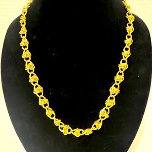 Gold Tone Multi Rope Link Chain Statement Necklace - 22 "